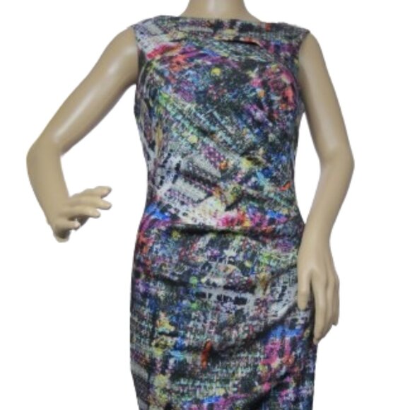 Joseph Ribkoff Bias Cut Jacquard Colourful Dress - Picture 1 of 8